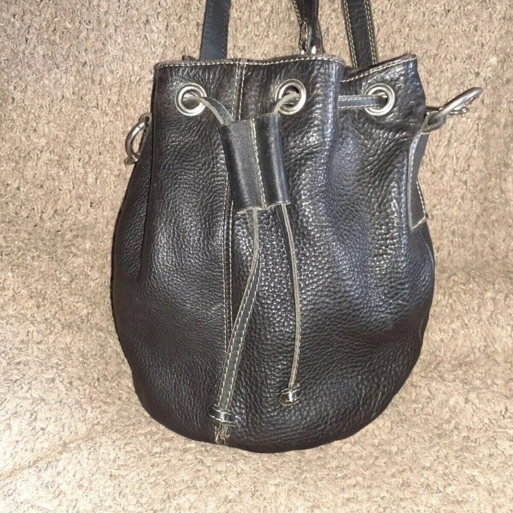 Stone Ridge-Genuine Thick Black Leather-Backpack-2 Back Straps-1 Top Handle-NM - Picture 2 of 8